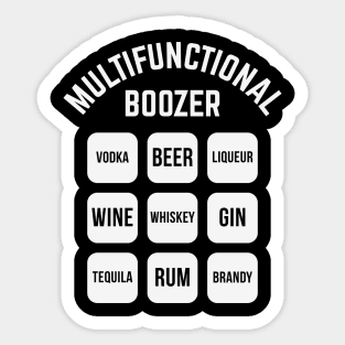 Multifunctional Boozer (Drinking Alcohol / White) Sticker